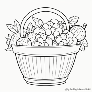 Customizable Fruit Basket Coloring Pages for Creative Kids 4