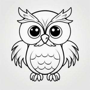 Cute and Big-Eyed Owl Coloring Pages 4