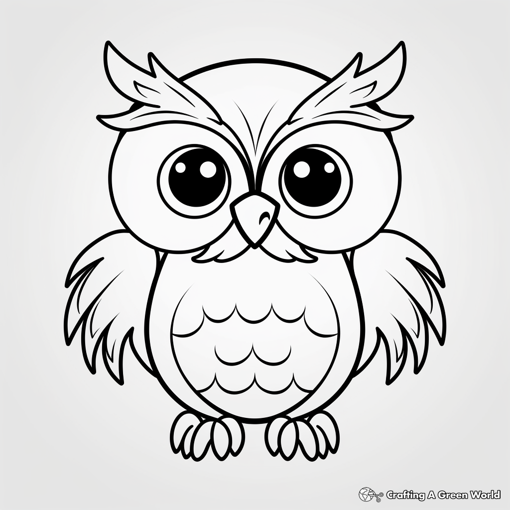 Cute and Big-Eyed Owl Coloring Pages 4