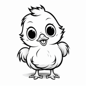 Cute and Fluffy Baby Chick Coloring Pages 1