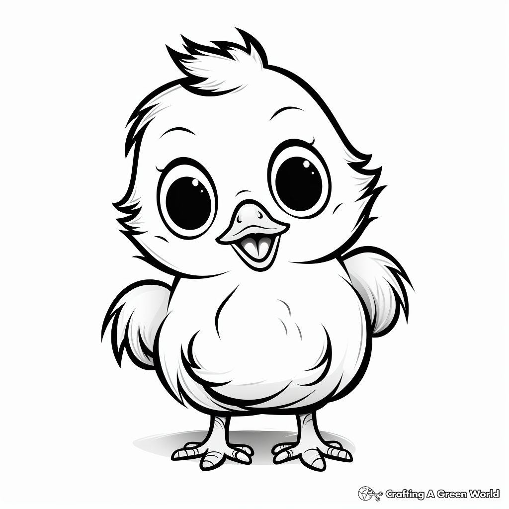 Cute and Fluffy Baby Chick Coloring Pages 1