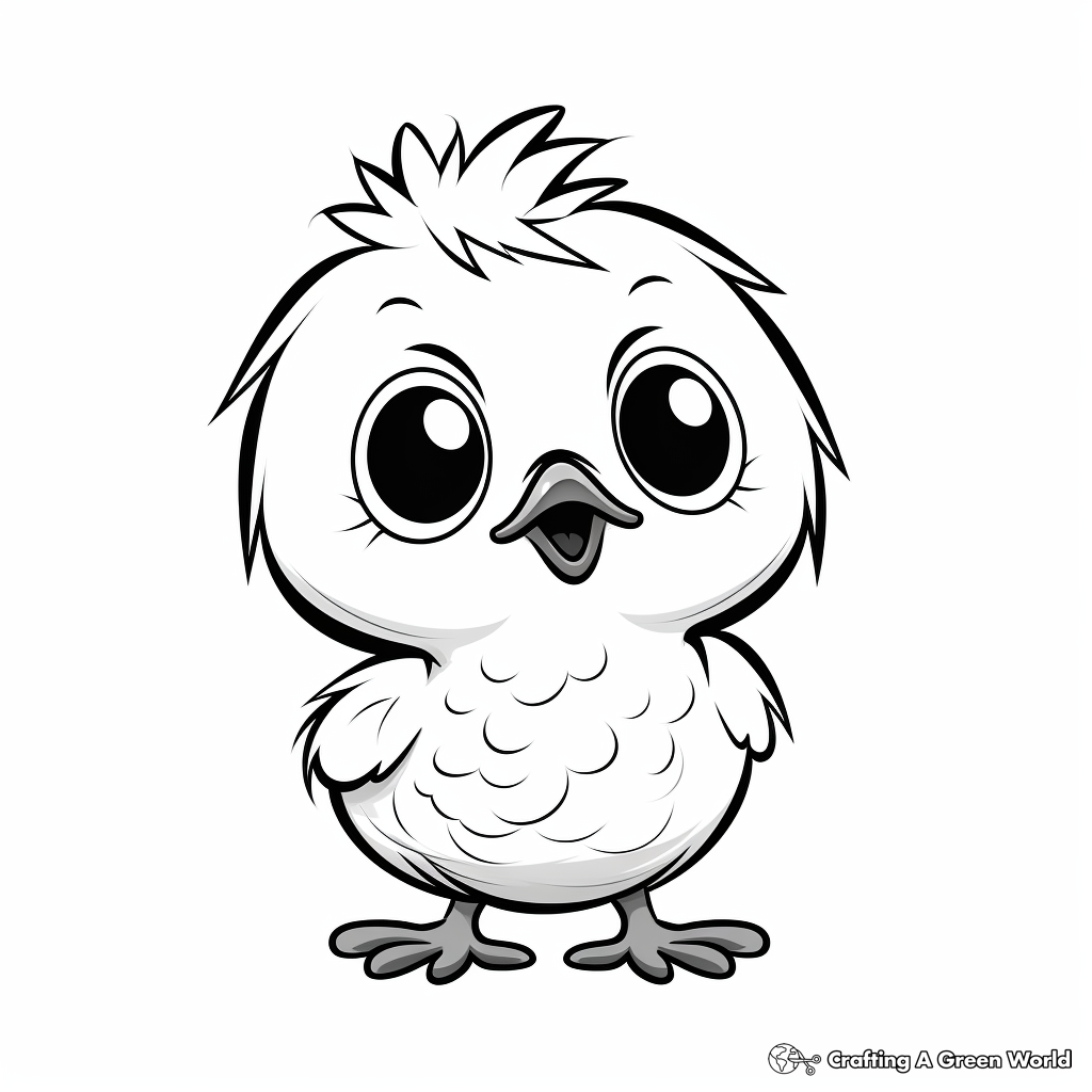 Cute and Fluffy Baby Chick Coloring Pages 2