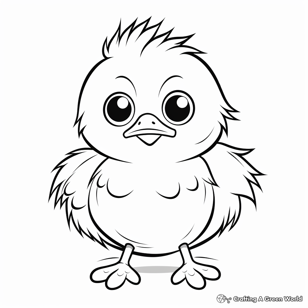 Cute and Fluffy Baby Chick Coloring Pages 3