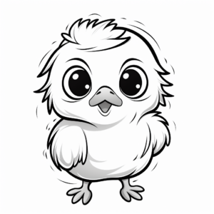 Cute and Fluffy Baby Chick Coloring Pages 4
