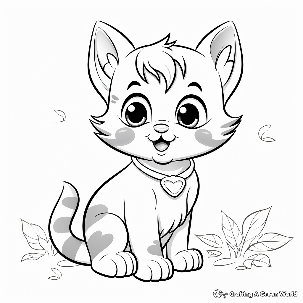 Cute and Playful Domestic Kitty Coloring Pages 3