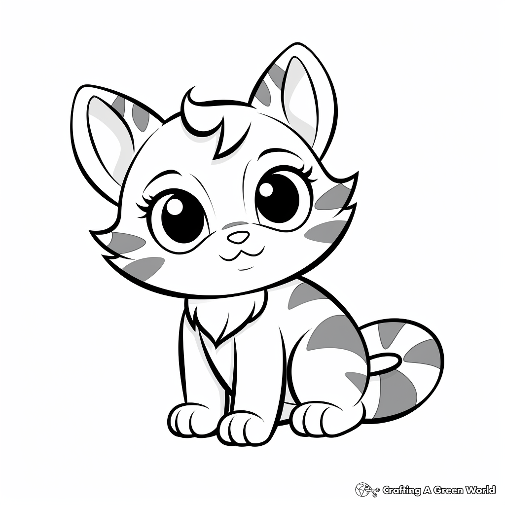 Cute and Playful Domestic Kitty Coloring Pages 4