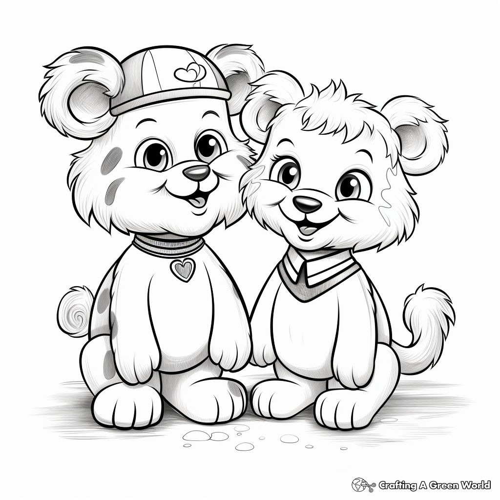 Cute Animal Couples Anniversary Coloring Pages 1