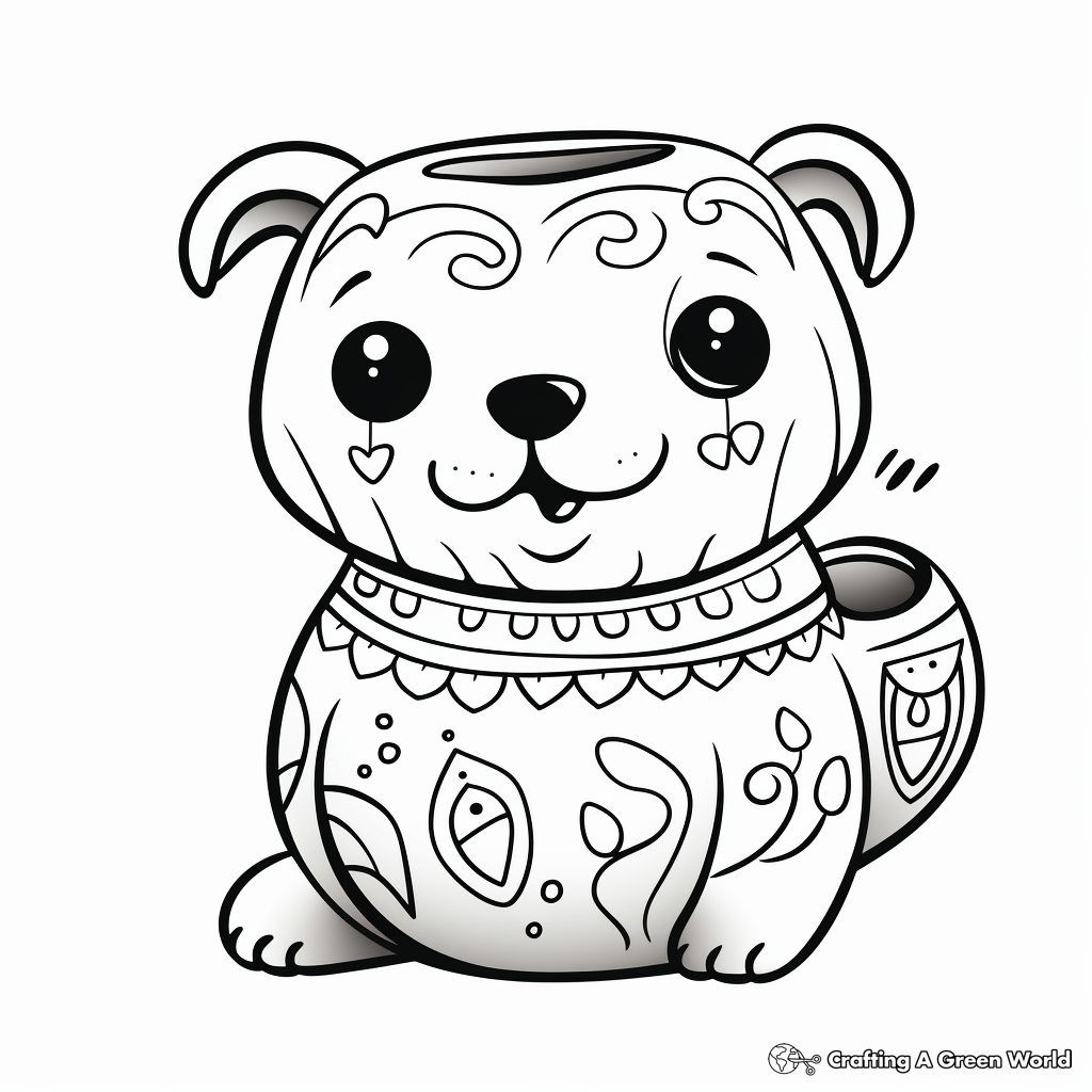 Cute Animal Shaped Pottery Coloring Pages 1
