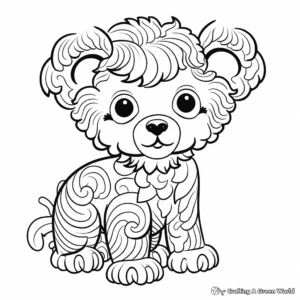 Cute Animal Swirl Coloring Pages for Children 1