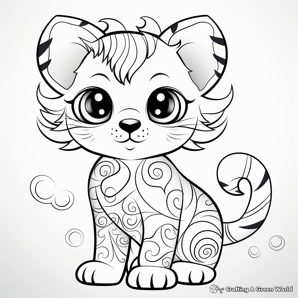Cute Animal Swirl Coloring Pages for Children 4