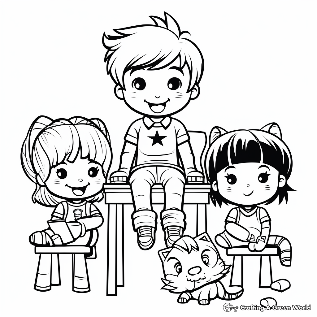 Cute April Fools Characters Coloring Pages 1
