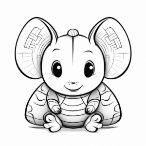 Cute Armadillo Baby Coloring Pages 2