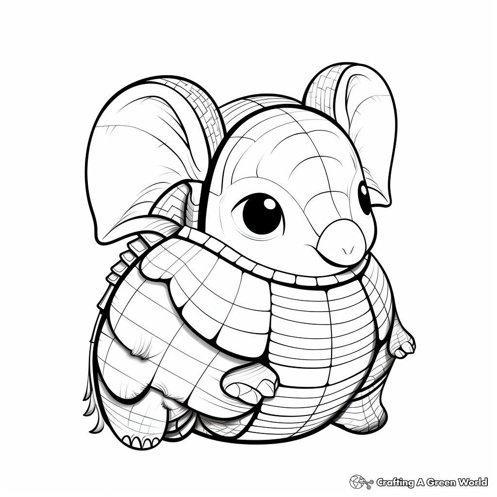 Cute Armadillo Baby Coloring Pages 3