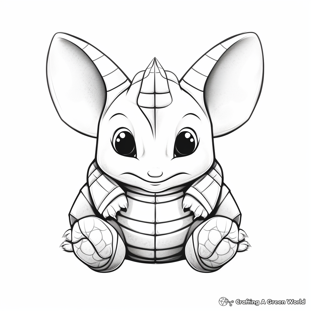 Cute Armadillo Baby Coloring Pages 4