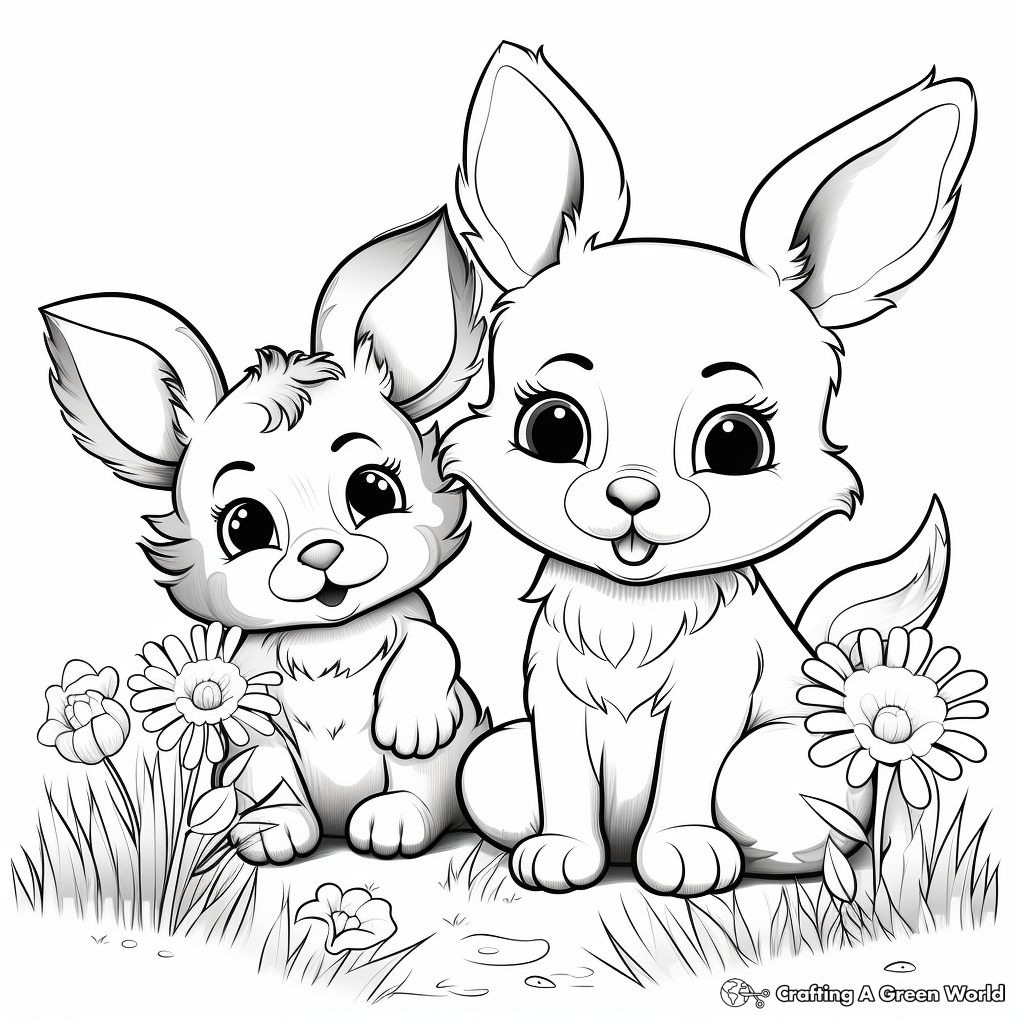 Cute Baby Animal Spring Coloring Pages 2