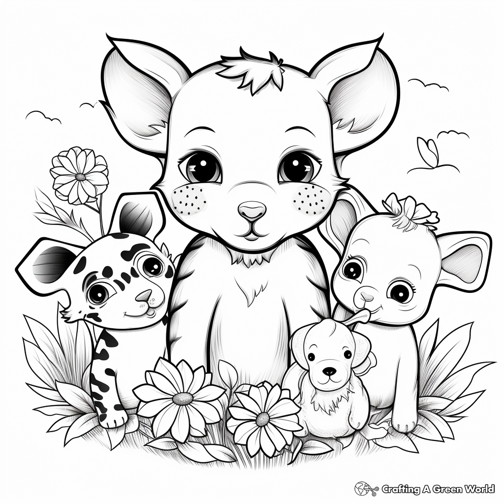 Cute Baby Animal Spring Coloring Pages 3