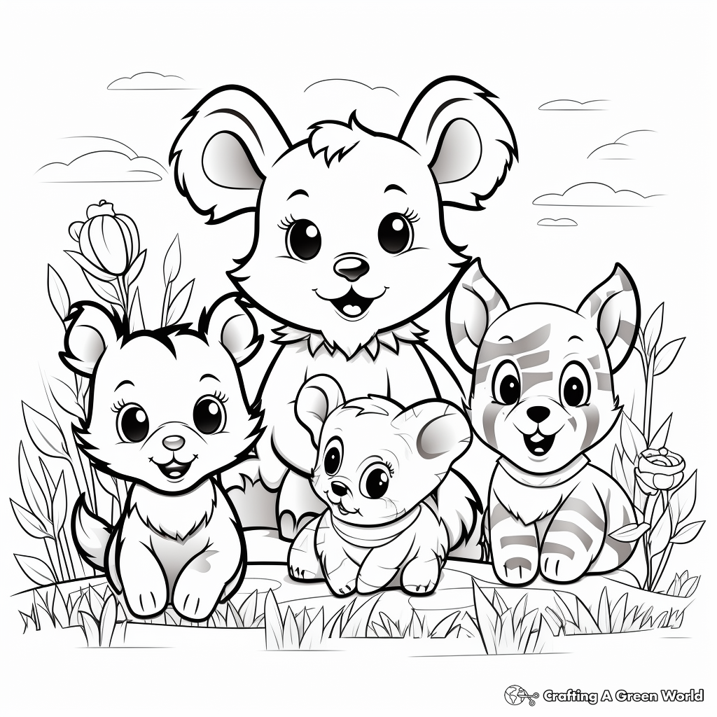 Cute Baby Animal Spring Coloring Pages 4