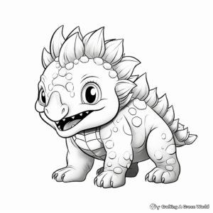 Cute Baby Ankylosaurus Coloring Pages 1