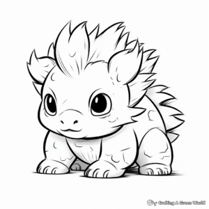 Cute Baby Ankylosaurus Coloring Pages 2