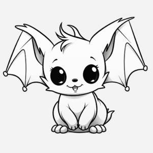 Cute Baby Bat Coloring Pages 1