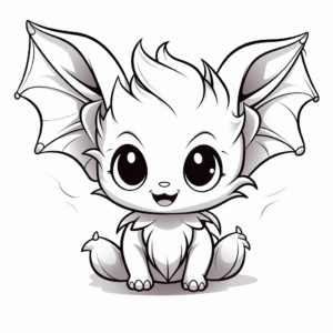 Cute Baby Bat Coloring Pages 4
