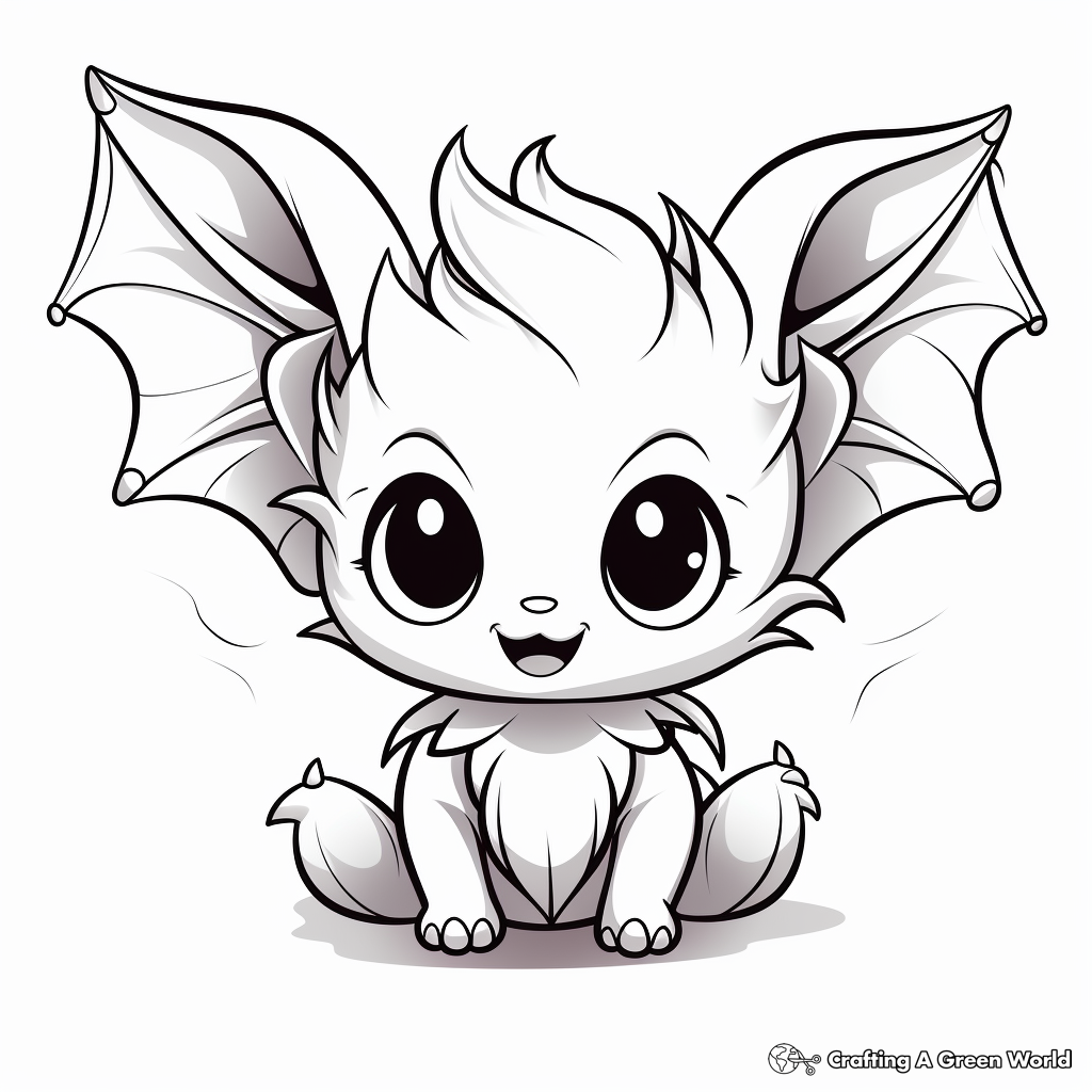 Cute Baby Bat Coloring Pages 4