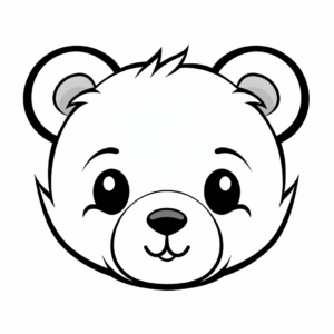 Cute Baby Bear Face Coloring Pages 1