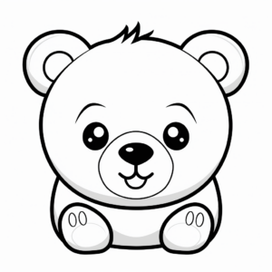Cute Baby Bear Face Coloring Pages 2
