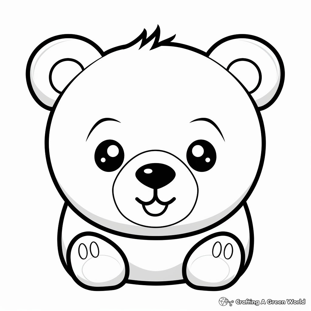 Cute Baby Bear Face Coloring Pages 2