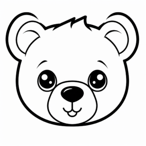 Cute Baby Bear Face Coloring Pages 3