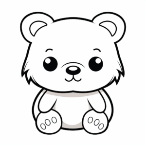 Cute Baby Bear Face Coloring Pages 4