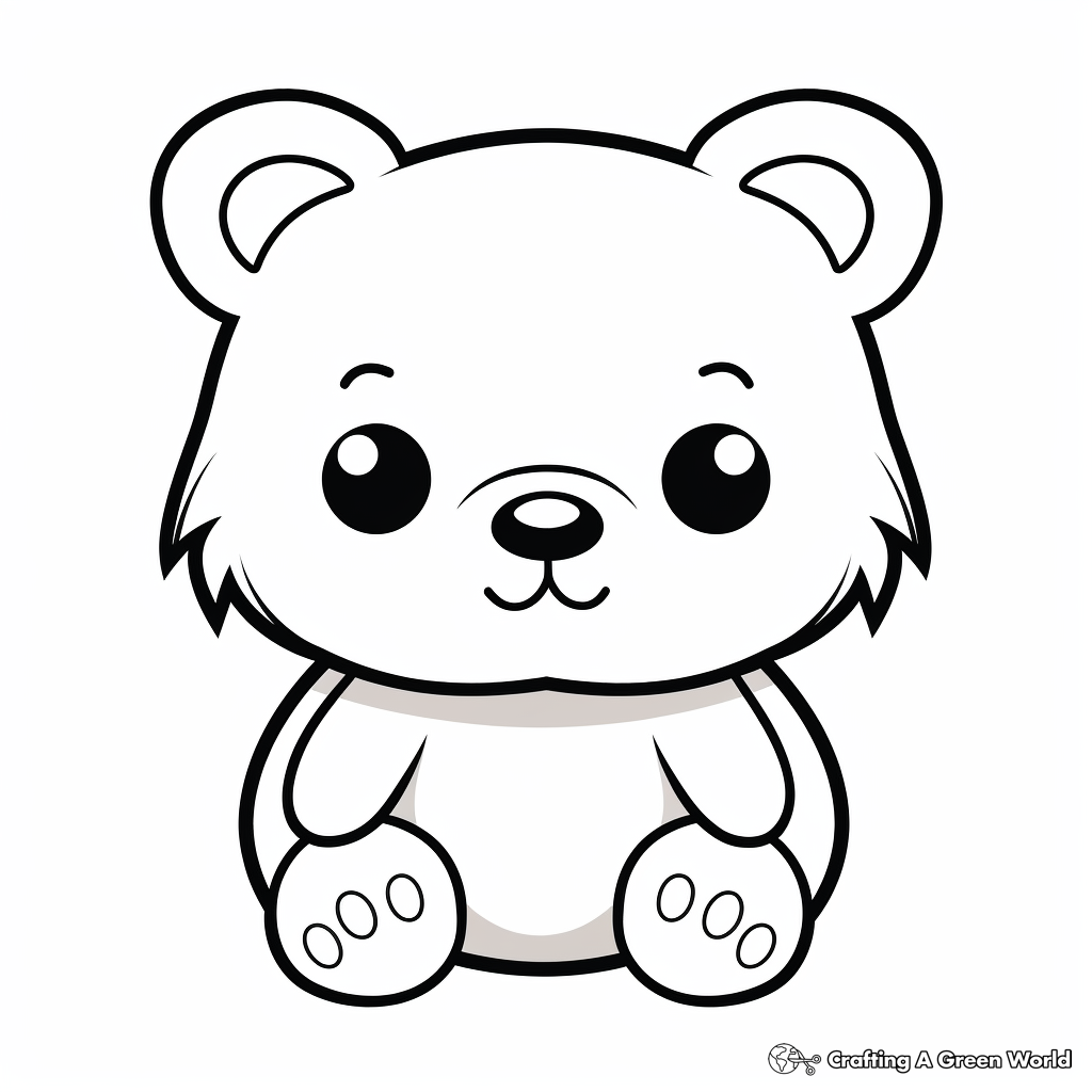 Cute Baby Bear Face Coloring Pages 4