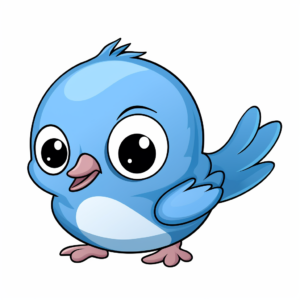 Cute Baby Blue Bird Coloring Pages 1
