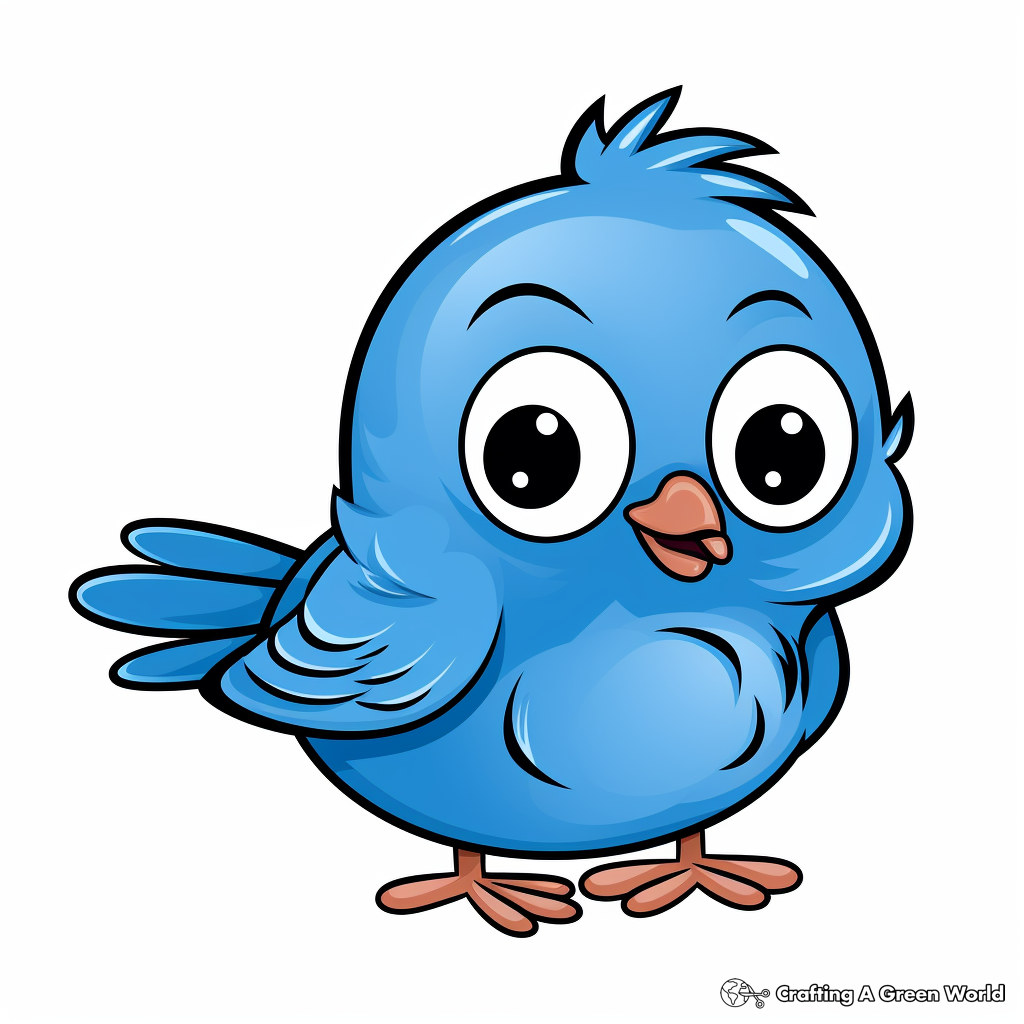 Cute Baby Blue Bird Coloring Pages 3