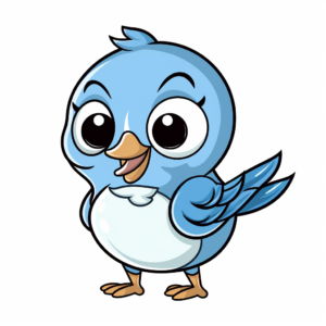 Cute Baby Blue Bird Coloring Pages 4