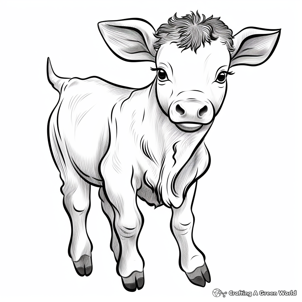 Cute Baby Bull Coloring Pages 1