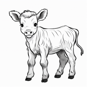 Cute Baby Bull Coloring Pages 2
