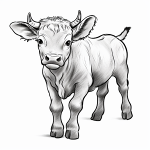 Cute Baby Bull Coloring Pages 4