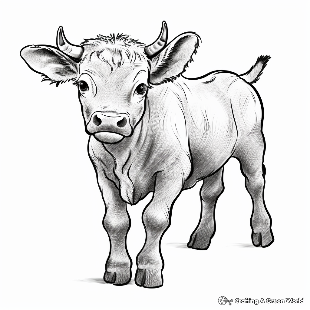 Cute Baby Bull Coloring Pages 4