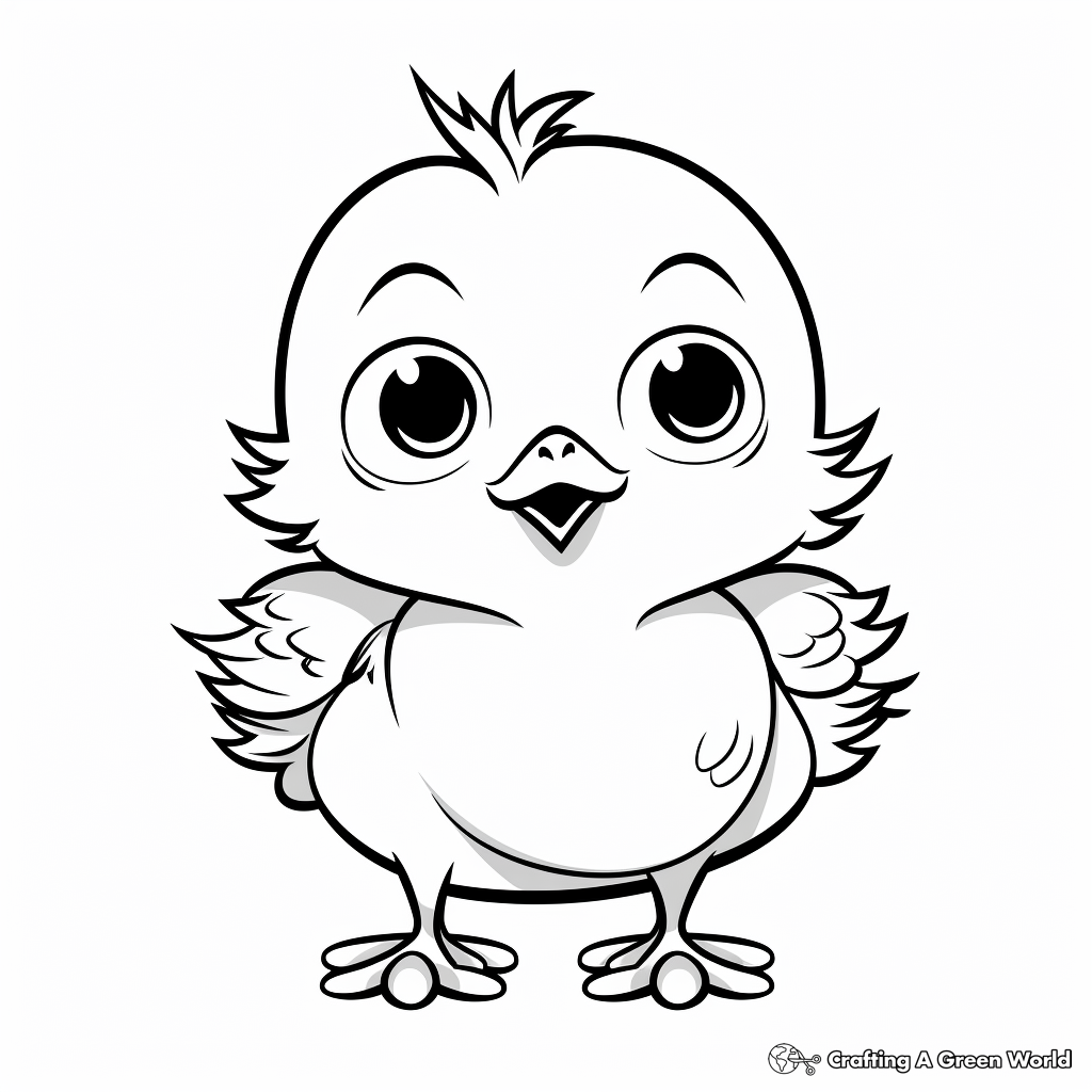 Cute Baby Chick Coloring Pages 1