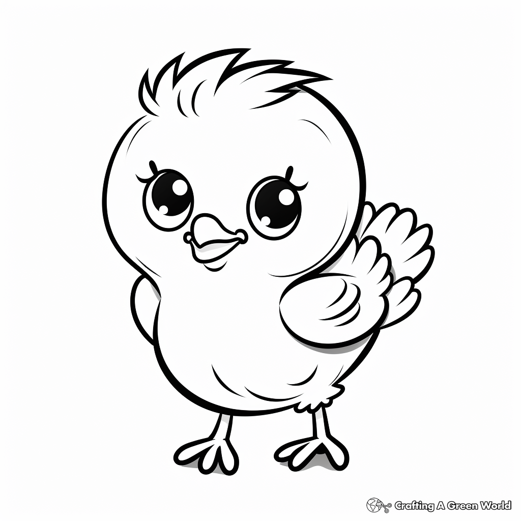 Cute Baby Chick Coloring Pages 4