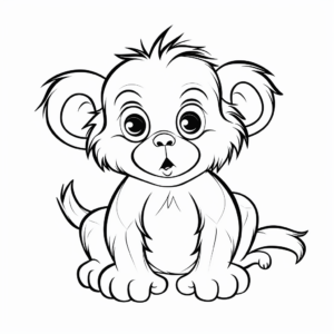 Cute Baby Chimpanzee Coloring Pages 1
