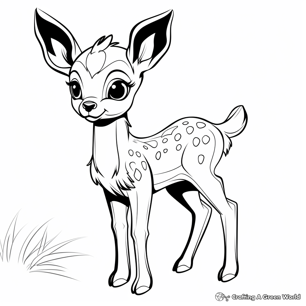 Cute Baby Deer Coloring Pages for Toddlers 1
