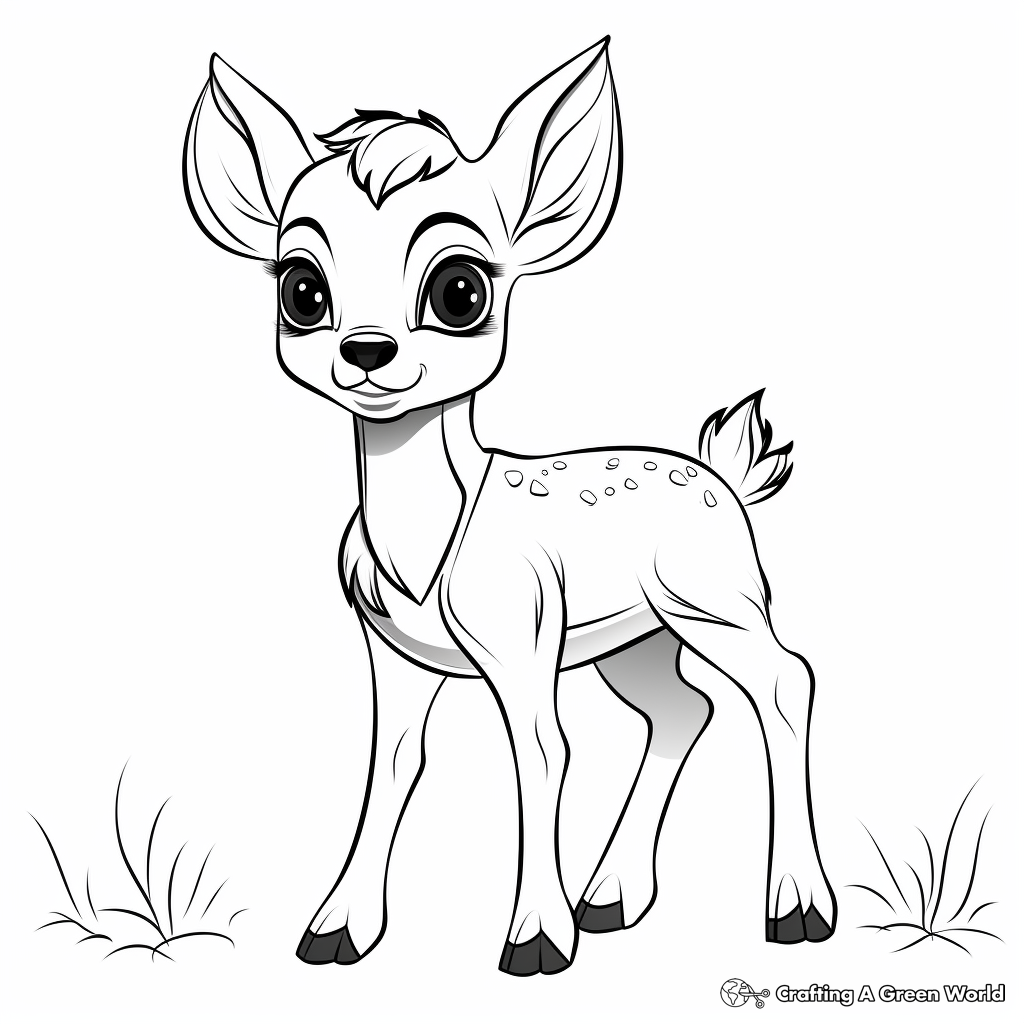 Cute Baby Deer Coloring Pages for Toddlers 2