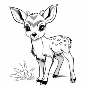 Cute Baby Deer Coloring Pages for Toddlers 3