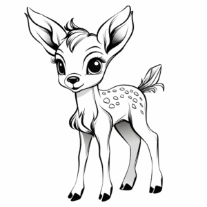 Cute Baby Deer Coloring Pages for Toddlers 4