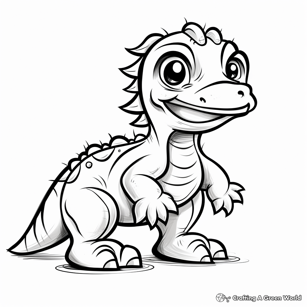 Cute Baby Dinosaur Coloring Pages 1