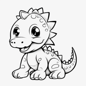 Cute Baby Dinosaur Coloring Pages 2