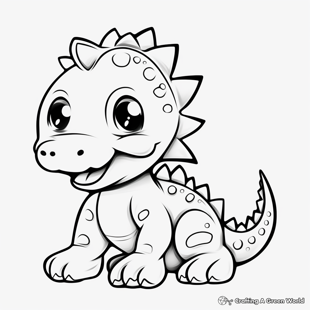 Cute Baby Dinosaur Coloring Pages 2