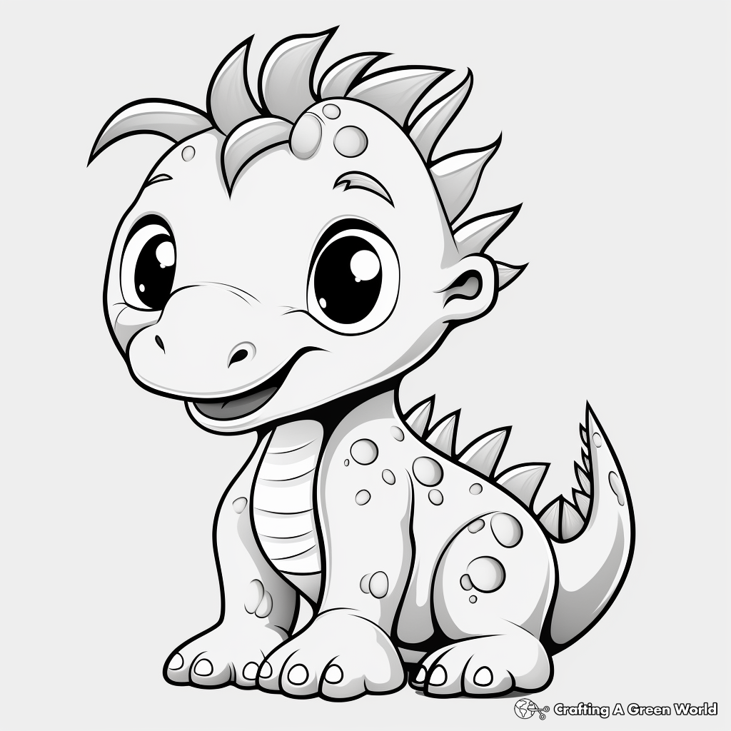 Cute Baby Dinosaur Coloring Pages 4